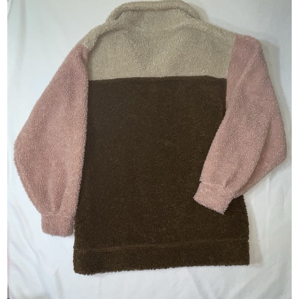 Buc-ees  Pullover Sherpa Jacket Brown/Pink Women's‎ Size Medium - Picture 8 of 8